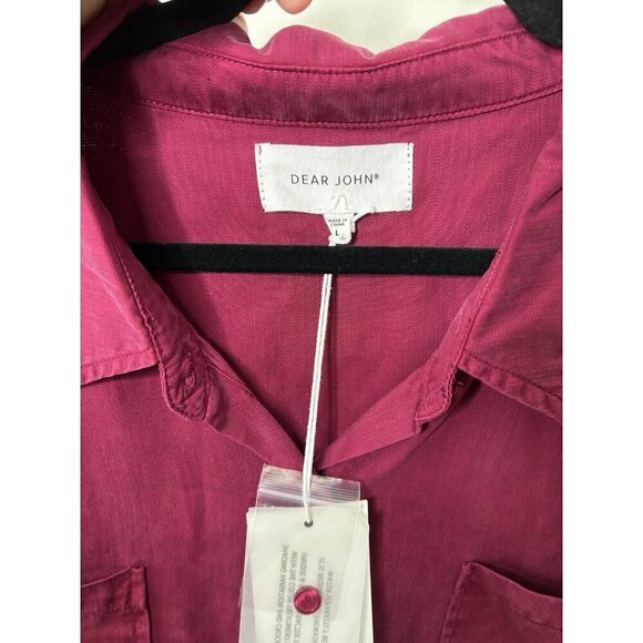 Dear John Long Sleeve Tencel Maroon Red Women’s Button Down Top Size Large NWT - Picture 9 of 9